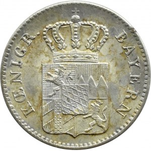 Niemcy, Bawaria (Bayern), Ludwik I, 3 kreuzer 1843, Monachium, UNC
