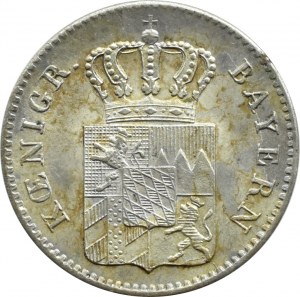 Germany, Bavaria (Bayern), Ludwig I, 3 kreuzer 1843, Munich, UNC