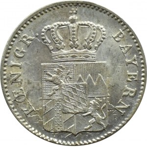 Niemcy, Bawaria (Bayern), Ludwik I, 3 kreuzer 1847, Monachium, UNC