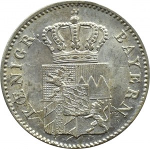 Germany, Bavaria (Bayern), Ludwig I, 3 kreuzer 1847, Munich, UNC