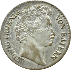 Germany, Bavaria (Bayern), Ludwig I, 3 kreuzer 1835, Munich, BEAUTIFUL