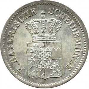 Niemcy, Bawaria (Bayern), Ludwik II, 1 kreuzer 1871, Monachium, UNC
