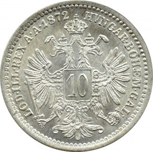 Austria-Hungary, Franz Joseph I, 10 krajcars 1872, Vienna, UNC