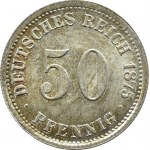 Niemcy, Cesarstwo, 50 pfennig 1875 D, Monachium, UNC