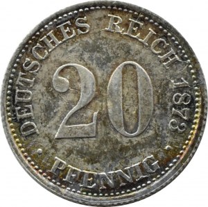 Germany, Empire, 20 pfennig 1873 D, Munich, BEAUTIFUL