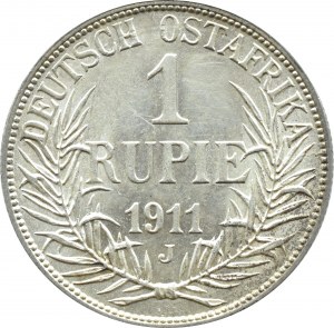 OstAfrica, Guilelmus (Wilhelm) II, 1 rupee 1911 J, Hamburg, BEAUTIFUL