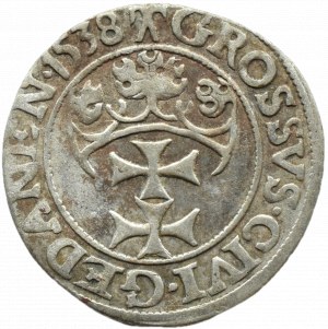Sigismund I the Old, city penny 1538 PRVSS, Gdańsk