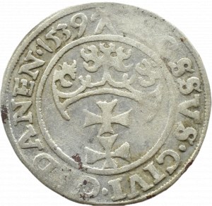 Sigismund I the Old, city penny 1539 PRVSS, Gdańsk