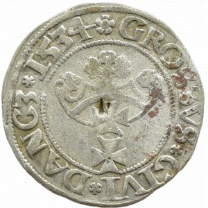 Sigismondo I il Vecchio, moneta della città 1534 PR, Danzica