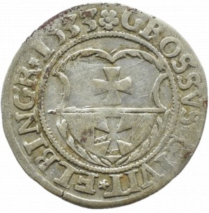 Sigismund I the Old, city penny 1533 ELBINK/PRVS, Elblag LADY