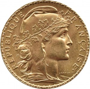 France, Third Republic, Marianne/Cock, 20 francs 1913, Paris, UNC