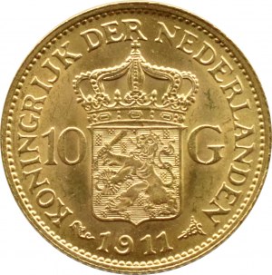 Netherlands, Wilhelmina, 10 guilders 1911, Utrecht, UNC