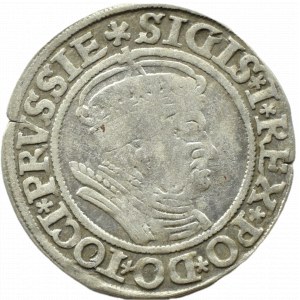 Zygmunt I Stary, grosz 1534 PRVSSIE/PRVSSIE, Toruń POPIERSIE W CZEPCU I KORONIE
