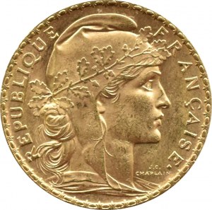 France, Third Republic, Marianne/Cocker, 20 francs 1906, Paris