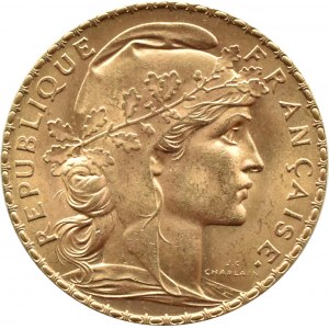 Francja, Trzecia Republika, Marianna/Kogut, 20 franków 1908, Paryż, UNC