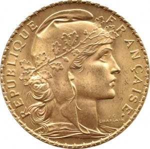 France, Third Republic, Marianne/Cock, 20 francs 1910, Paris, UNC
