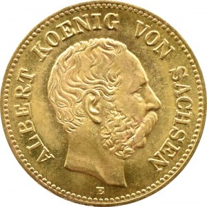 Deutschland, Sachsen, Albert, 5 Mark 1877, Muldenhütten SEHR RAR