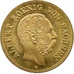 Deutschland, Sachsen, Albert, 5 Mark 1877, Muldenhütten SEHR RAR