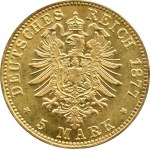 Deutschland, Sachsen, Albert, 5 Mark 1877, Muldenhütten SEHR RAR