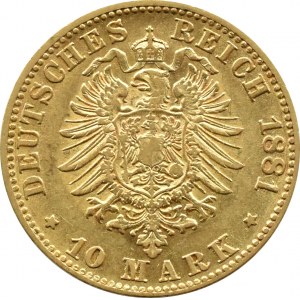 Niemcy, Badenia, Karl, 10 marek 1881 G, Karlsruhe