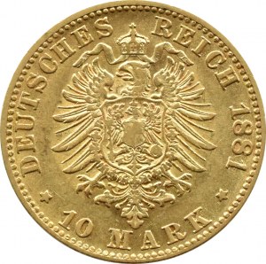 Germany, Baden, Karl, 10 marks 1881 G, Karlsruhe