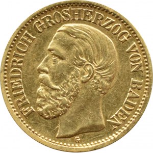 Niemcy, Badenia, Karl, 10 marek 1901 G, Karlsruhe, RZADKIE