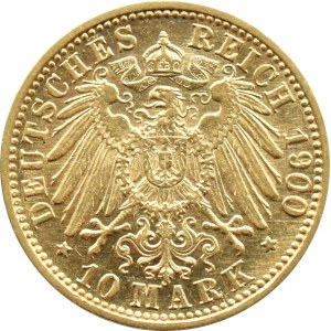 Niemcy, Badenia, Karl, 10 marek 1900 G, Karlsruhe, BARDZO RZADKIE