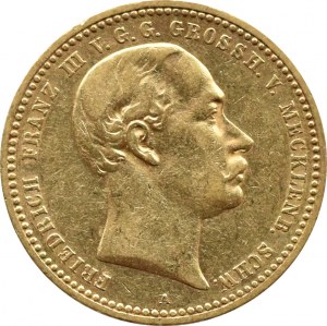 Germany, Mecklenburg-Schwerin, Friedrich Franz III, 10 marks 1890 A, Berlin RARE