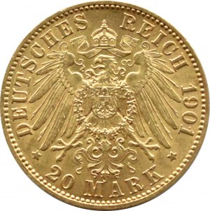 Germany, Anhalt, Frederick I, 20 marks 1901 A, Berlin, VERY RARE