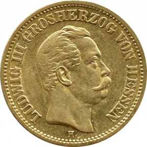 Germany, Hesse-Darmstadt, Ludwig III, 20 marks 1873 H, Darmstadt, RARE