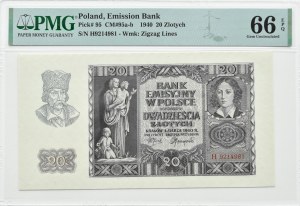 Generalna Gubernia, 20 złotych 1940, Kraków, seria H, PMG 66 EPQ