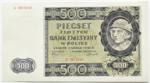 General Government, 500 gold 1940, series B, UNC