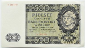 General Government, 500 gold 1940, series B, BEAUTIFUL
