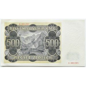 Generalna Gubernia, 500 złotych 1940, seria B, PIĘKNE