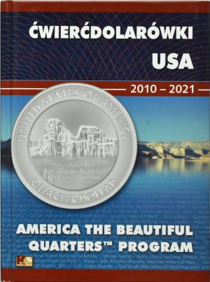 USA, set of commemorative 25-cent coins with states 2010-2021 in a clasper, COMPLETE