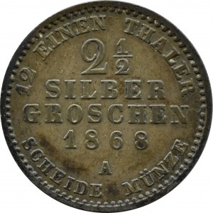 Germany, Prussia, Wilhelm I, 2 1/2 silber pennies 1868 A, Berlin