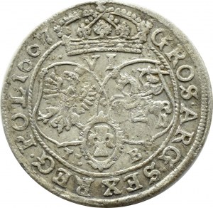 John II Casimir, sixpence 1667 TLB, Bydgoszcz, KROPKI