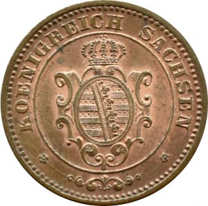 Germany, Saxony, Johann V, 2 pfenige 1869 B, Hannover, UNC