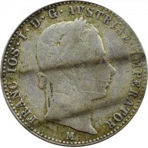 Austria, Franciszek Józef I, 1/4 florena 1858 M, Mediolan