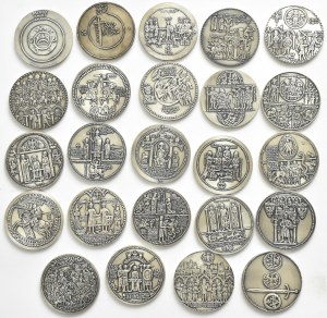 People's Republic of Poland, Set of medals from the Royal Series by Witold Korski 1978-1988 - 44 pieces