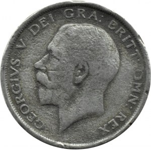 Wielka Brytania, Jerzy V, 1/2 korony 1919, FAŁSZERSTWO Z EPOKI