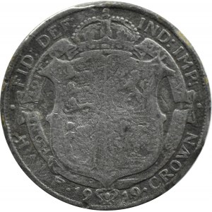 Wielka Brytania, Jerzy V, 1/2 korony 1919, FAŁSZERSTWO Z EPOKI