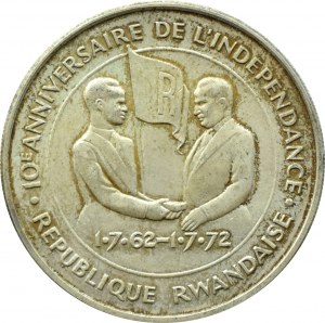Rwanda, 200 francs 1972, 10 years of Independence - FAO