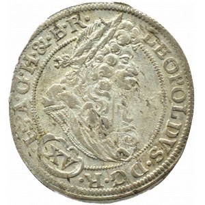 Śląsk, Leopold I, 15 krajcarów 1694 CB, Brzeg, RZADSZY