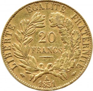 France, Second Republic, Ceres, 20 francs 1851, Paris
