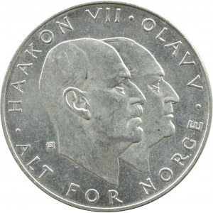 Norwegia, 25 koron 1970, 25 Rocznica Wyzwolenia, Kongsberg, UNC