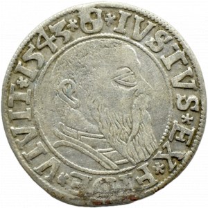 Ducal Prussia, Albrecht, Prussian penny 1543, Königsberg SHORT COLLEGE