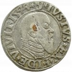 Prusy Książęce, Albrecht, grosz pruski 1544, Królewiec, ODWRÓCONE N