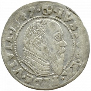 Ducal Prussia, Albrecht, Prussian penny 1547, Königsberg, RARE