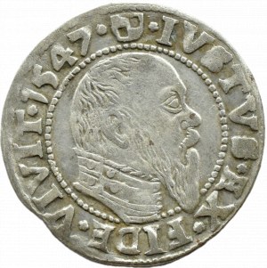 Ducal Prussia, Albrecht, Prussian penny 1547, Königsberg, RARE
